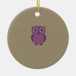 パープルフクロウオーナメント セラミックオーナメント
