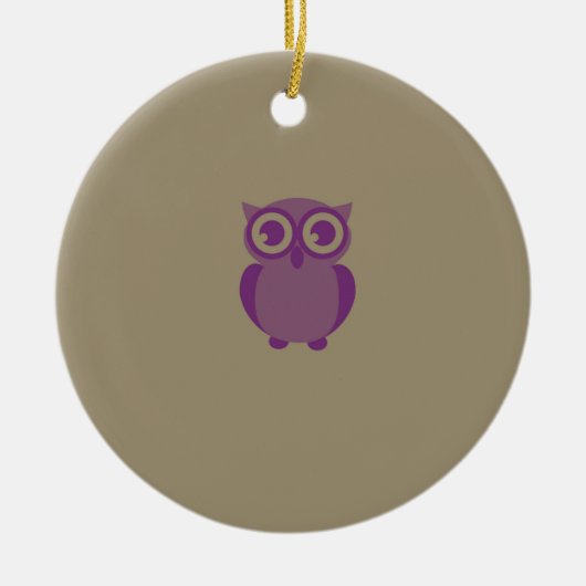 パープルフクロウオーナメント セラミックオーナメント (正面)