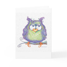 パープルフクロウグリーティングカード