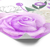 パープルフクロウフローラベビーシャワー歓迎サイン ポスター (角)