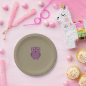 パープルフクロウ紙プレート ペーパープレート (パーティー)