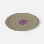 パープルフクロウ紙プレート ペーパープレート (アングル)