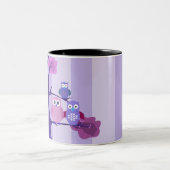 パープルフクロウ ツートーンマグカップ (中央)