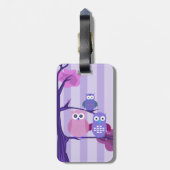 パープルフクロウ ラゲッジタグ (裏面縦)