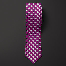 パープルフットボールサッカーボール ネクタイ