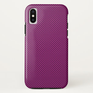 パープルフューシャ炭素繊維プリント iPhone XSケース