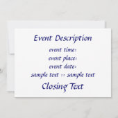 パープルフラクタルスターダビデ 招待状 (裏面)