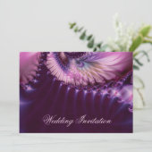 パープルフラクタルピーコックの結婚式 招待状 (スタンド正面)