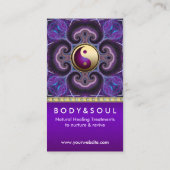パープルフラクタル癒しエネルギーホリスティックニューエイジ 名刺 (裏面)
