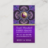 パープルフラクタル癒しエネルギーホリスティックニューエイジ 名刺 (正面)