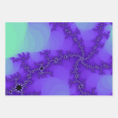 パープルフラクタル紙シートセット ラッピングペーパーシート (正面3)