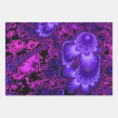 パープルフラクタル紙シートセット ラッピングペーパーシート (正面3)