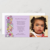 パープルフラズベビーガールズ2nd誕生日招待状 (正面/裏面)