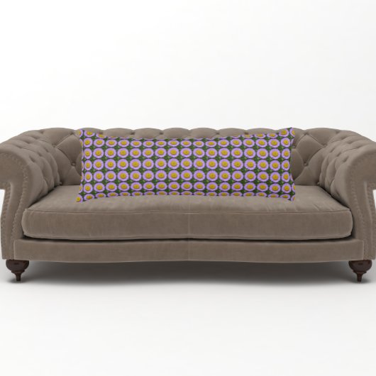 パープルフラベンデイジーフローラルパターン ボディピロー