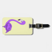 パープルフラミンゴバッグラベル ラゲッジタグ (正面横)