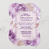 パープルフラムスフローラ結婚式招待状 招待状 (正面/裏面)
