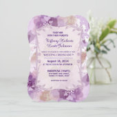 パープルフラムスフローラ結婚式招待状 招待状 (スタンド正面)