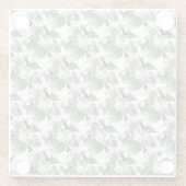 パープルフラワーつる植物模様コースター ガラスコースター (裏面)