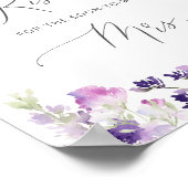 パープルフラワーのキスの数 ブライダルシャワーゲーム ポスター (角)