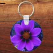 パープルフラワーアットデュスク キーホルダー (正面)