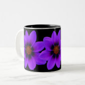 パープルフラワーアットデュスク ツートーンマグカップ (正面左)