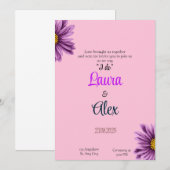 パープルフラワーインスピレーションウェディング招待状 招待状 (正面/裏面)