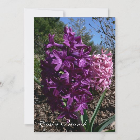 パープルフラワーイースターブランチ招待状 招待状 (正面)