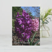 パープルフラワーイースターブランチ招待状 招待状 (スタンド正面)