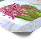 パープルフラワーウォーターカラーコラージアートパンジーバラ ポスター (角)