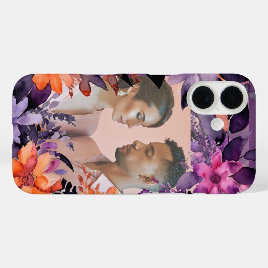 パープルフラワーエレガンスフローラロマンチックな写真 Case-Mate iPhoneケース (裏面 (横))