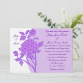 パープルフラワーカスタムウェディング招待状 招待状 (スタンド正面)