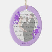 パープルフラワーカスタムオーナメントラウンド セラミックオーナメント (右)