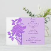 パープルフラワーカスタムバチェロレッテ招待状 招待状 (スタンド正面)