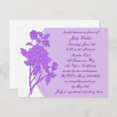 パープルフラワーカスタムブライダルシャワー招待状 招待状 (正面/裏面)