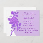 パープルフラワーカスタムリハーサルディナー招待状 招待状 (正面/裏面)