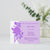 パープルフラワーカスタム婚約パーティ招待状 招待状 (スタンド正面)