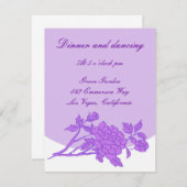 パープルフラワーカスタム披露宴カード 招待状 (正面/裏面)