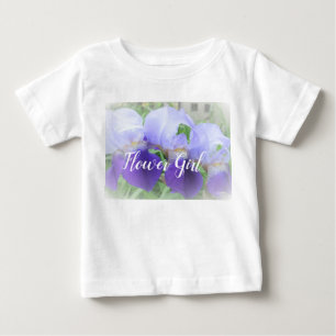パープルフラワーガールラッフルティー ベビーTシャツ