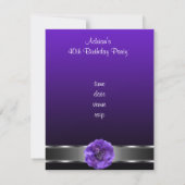 パープルフラワーシルバー40th 招待状 (裏面)