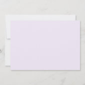 パープルフラワースクリプトブライダルシャワーサンキューカード 招待状 (裏面)