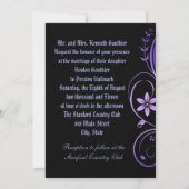 パープルフラワースクロールワーク結婚式招待状 招待状 (裏面)