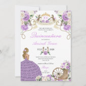 パープルフラワーズウェスタン女性のカーボーイキンセアニラ 招待状 (正面)