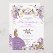 パープルフラワーズウェスタン女性のカーボーイキンセアニラ 招待状 (正面/裏面)