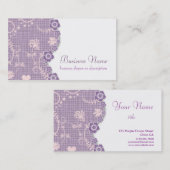 パープルフラワーズカントリースタイルかわいい名刺 名刺 (正面/裏面)