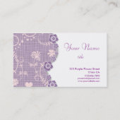 パープルフラワーズカントリースタイルかわいい名刺 名刺 (裏面)
