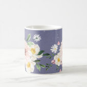 パープルフラワーズコーヒーティーマグカップ飲み物用品 コーヒーマグカップ (中央)