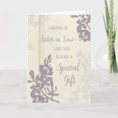 パープルフラワーズシスターinロー誕生日 カード (正面)