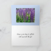 パープルフラワーズハッピーバースデー カード (内部)