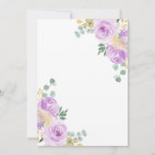 パープルフラワーズバプテスマ&ファースト誕生日 招待状 (裏面)