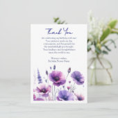 パープルフラワーズバースデーパーティーサンキューカード サンキューカード (スタンド正面)